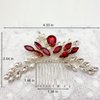 PRETTYLIFE Bridal Crystal Hair Comb Rhinestone Hair Piece Prom Party Festival Wedding Hair Accessories for Women and Girls (Red)