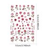 WOKOTO 9 Sheets Flower Nail Art Stickers for Hel Nails 3D Self-Adhesive Pink Red Rose Nail Decals Floral Designs Nail Stickers for Acrylic Nails Art Red Rose Nail Art Design Stickers for Women