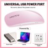 Aokitec UV Light for Nails - Mini UV LED Nail Lamp Portable Nail Dryer for UV Gel Polish Nail Glue Gel Mouse Shape Small Size with USB Cable for Curing All Nail Gels (Pink) Home DIY Mani