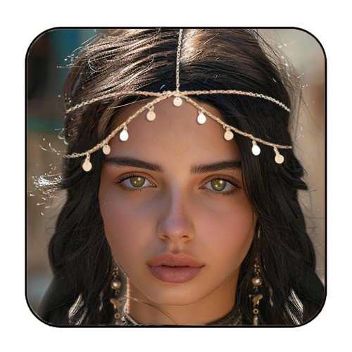 Casdre Sequin Head Chain Gold Headpiece Hair Chains Festival Costume Headband Hair Accessories for Women