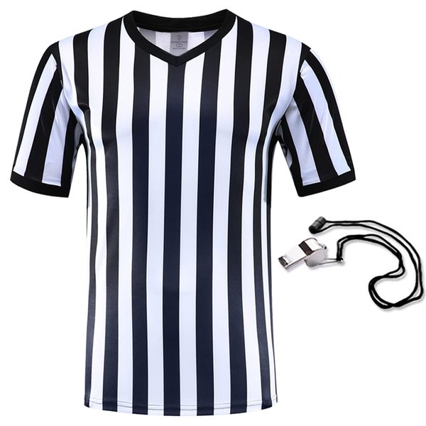 Shinestone Referee Shirt, Referee Costume Shirt for Womens and Mens, V Neck Referee Umpire Shirt Jersey for Football, Soccer and Sports for Christmas (Medium)