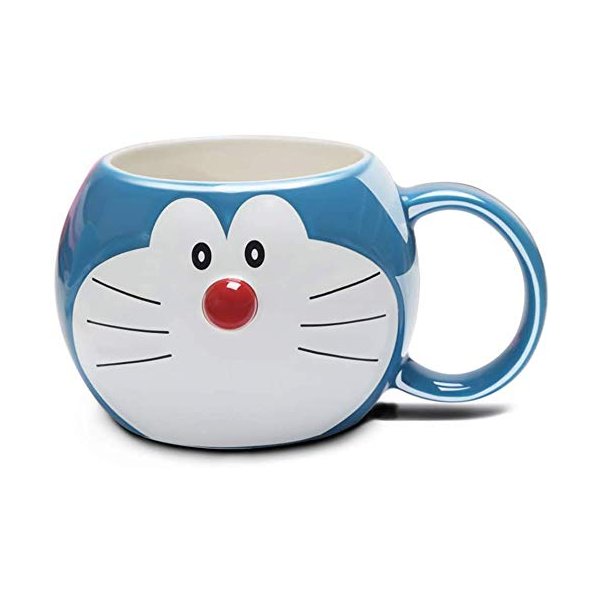 Coffee Milk Tea Ceramic Cup, Doraemon Cartoon Ceramic Cup, Faith Cup, Water Cup, Breakfast Cup, Tea Cup, Milk, Cola, Beer, Cool Drink Cup, Blue (A)