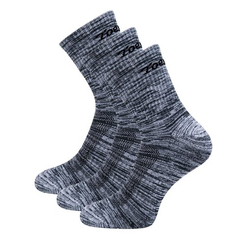 Toes&Feet Men's 3-Pack Grey Anti Odor No Blister Quarter Cushion Sports Socks, Size 6-12