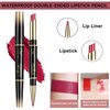 KUNSHNBEI Strawberry Red Lip Liner and Lipstick for Women, Long Lasting color 2 in 1 Lipstick with Lip Liner Pencil Combo, Lipliner Pencil, Waterproof 24 Hour lipstick with lip liner