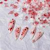 Valentine's Day Nail Art Stickers for Women Girls Red Heart-Shaped 3D Self-Adhesive Nail Decals Sexy Lips Nail Supplies with Rose Valentine's Day Nail Stickers Design DIY Nail Decorations 6Sheets