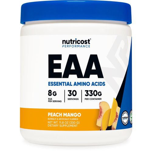 Nutricost EAA Powder 30 Servings (Peach Mango) - Essential Amino Acids - Non-GMO, Gluten Free, Vegetarian Friendly