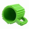 Fubarbar Brick Coffee Mug – Cool Novelty Cup with Lid, Straw & Building Blocks, Funny Xmas/Birthday Gift for Men, Women, Kids(Green)