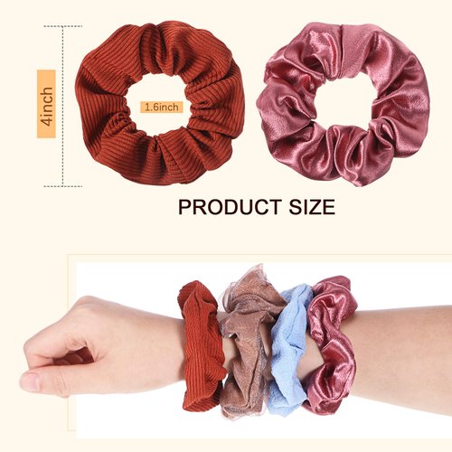 Crowye 30 Pcs Cute Hair Scrunchies for Women Girls Kawaii Colorful Scrunchies Elastic Bands Ponytail Holder Scrunchies Bulk Assorted Hair Ties Accessories for Kids (Solid Color Pattern)