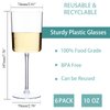 Ciaell 6 Pack Plastic - 10 Oz Plastic wine glasses with Stem - Disposable Perfect for Parties & Weddings & Poolside & Outdoors & Camping