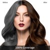 KINGMING Dark Brown Hair Dye Shampoo for Gray Hair 3 in 1 - Champu Con Tinte Para Canas- Herbal Ingredients Instant Color Shampoo Hair Dye for Women & Men 100% Coverage Shampoo 500ml【Dark Brown】