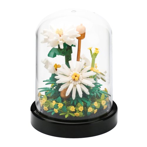 YaJie Flower Bouquet Building Set - White Daisy Blocks for Adults & Kids, 490 PCS DIY Mini Bricks, Unique Botanical Home Decor, Creative Gift for Women