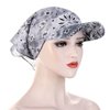 Tie Dye Bandana Head Scarves for Women Turban Head Wraps Tied Headbands Boho Scarf Anti-UV Sun Visor Hat (Set 1 - Navy,Grey, Brown)