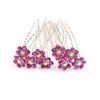 Shop Ginger Wedding Flower Shape Crystal Rhinestones Hair Pins Pack of 10pcs (Fuchsia)