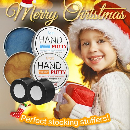 Arfun 2 Pack Magnetic Slime Putty with Magnet, Soft Magic Slime Hand Putty Stress Relief Thinking Educational Toy with Upgraded Magnet Christmas Birthday Gifts for Kids Adults(Blue, Gold)