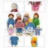 PUCKWAY Lovely Family Dollhouse Dolls Set of 8 Wooden Figures, Kids Girls Happy Playset Characters Accessories for Children Pretend Gift