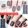 SILPECWEE 16 Sheets Dark Nail Wraps Solid Color Nail Polish Stickers for Women Self Adhesive Nail Polish Strips Gel Nail Strips Fingernail Sticker Nails for Women with 1pc Nail File