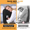 Inflatable Travel Pillow,Multifunction Travel Neck Pillow for Airplane to Avoid Neck and Shoulder Pain,Support Head,Neck,Used for Sleeping Rest, Airplane and Home Use,with Eye Mask, Earplugs, Black