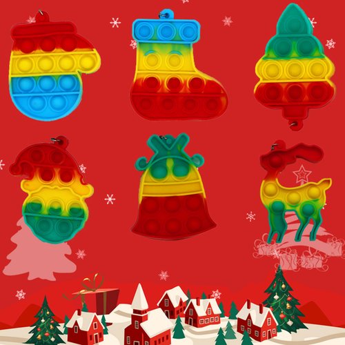 117 Pcs Christmas Party Favors for Kids, Pop Fidget it Toys, Goodie Bag Stuffers, Treasure Box Toys, Classroom Prizes, Goody Bags, Christmas Stocking Stuffers for Kids