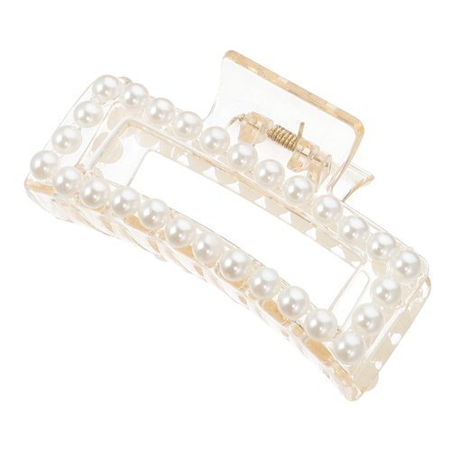 Gogogmee Elegant Pearl Hair Jaw Clips for Women and Girls Simple Hair Clasp Decoration for All Hair Types Versatile Banana Clip for Fashion and Everyday Use