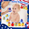 Ouryec 24 Pack Patriotic Rubber Ducks, 4th of July Rubber Ducks Jeep Ducks Bulk, 4th of July Independence Day USA Memorial Day Party Favors, Baby Showers Bath Toys Gifts for Kids(24)
