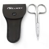 Melwey Eyebrow Scissors & Small Cuticle Scissors, Curved Blade Manicure TSA Scissors. Stainless-Steel Scissors for Eyelashes, Facial Hair, Pubic, Men Moustache & Beard.