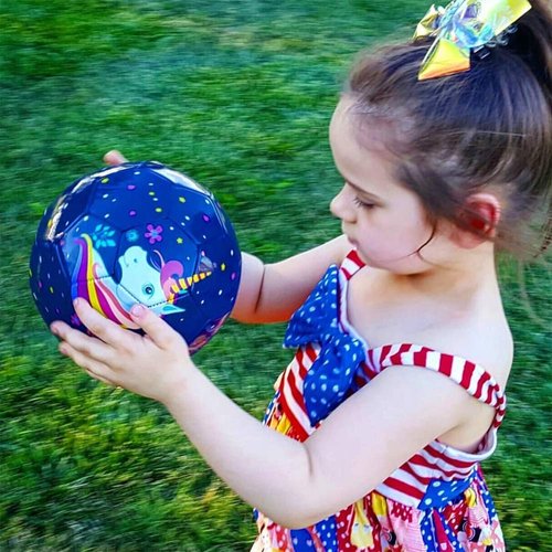 PP PICADOR Soccer Ball Size 3, Kids Soccer Ball for Girls Boys Toddler Ball with Pump Toys Gift Indoor Outdoor Sport(Dark Blue Unicorn)