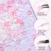RODAKY Bow Nail Charms 1000PCS Pink&White 3D Bow Nail Charms Multi Shape Nail Decoration Flatback Pearl Beads Flower Charms Nail Accessories with Tweezer Pickup Pencil