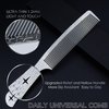 Dolmifapro 2 Pcs Metal Comb, Fine Tooth Metal Comb, Metal Comb for Man, Stainless Steel Comb Set, Professional Barber Comb Hair Cutting for Hair Stylist, Heat Resistant, Relief Cross Star