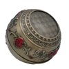 Honoro Windproof Ashtray with Lid for Outdoor and Indoor Use,Metal Portable Cigarette Ashtray,Ball Ashtray,Red Rose,Bronze