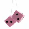 Pink Fuzzy Hanging Dice - Hanging Plush Car Dice for Bunco Party Supplies or Casino Events - Fluffy 3" Square Pink Dice on a Rope
