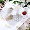 Skylety 6 Pieces 1:12 Dollhouse Bathroom Set Porcelain Dollhouse Miniature Furniture Toys Ceramic Dollhouse Toilet Basin Bathtub Mirror Doll Dollhouse Bathroom Accessories