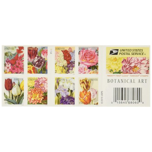 20 Botanical Art USPS Forever First Class Postage Stamps Beautiful Flower Bloom