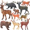 Forest Animals Figurines Toys, 10PCS Realistic Plastic Wild Woodland Animals Figures Playset, Cake Toppers Birthday Gift for Kids Children Toddlers