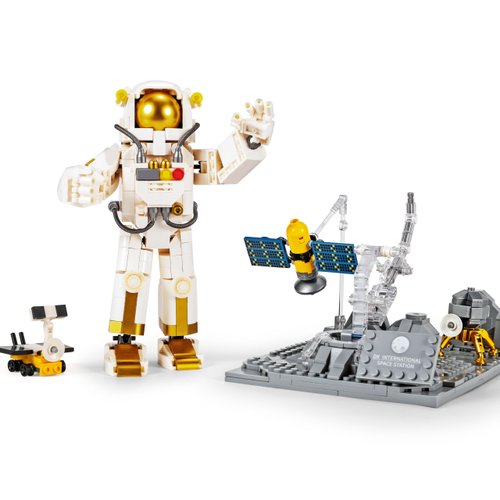SEMKY Space Series Astronaut MOC Building Blocks Set, (875Pieces) Space Exploration Model Gifts for Kid and Space Fans