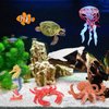 Acshio 8 Pack Ocean Sea Animals Figures, Assorted Marine Creature Figure, Including Starfish Seahorse Dolphin Crab, Miniature Cake Cupcake Toppers for Gift, Aquarium Fish Tank Decor