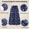 Unnivoll Baby Sleep Sack 6-12 Months 3 Pack 100% Cotton Lightweight 0.5 TOG Wearable Blanket Baby Sleep Bag with 2-Way Zipper for Newborn Infant Blue