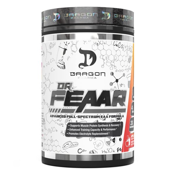 DRAGON PHARMA Dr. FEAAR® Advanced Full-Spectrum EAA Matrix, Supports Muscle Protein Synthesis and Recovery, Enhanced Training Capacity and Performance (30 Servings, Apple Juice)