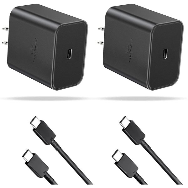 Super Fast Charger Type C, 45W USB-C PPS 2.0 Charger for Galaxy S22Ultra/S22+/S22/S21Ultra/S21+/S21/ Note 20/Note10/S20Ultra/S20+/S20/ Galaxy Z Flip 4/Z Fold3/Z Fold4, 6FT USB C to C Cable,2Pack