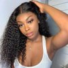 Besurina Kinky Curly Lace Front Wig Human Hair 13x4 Wear and Go Glueless Wigs Human Hair Pre Plucked with Baby Hair 22 Inch HD Deep Jerry Curly Wave Lace Frontal Wigs 151% Density Full and Thick