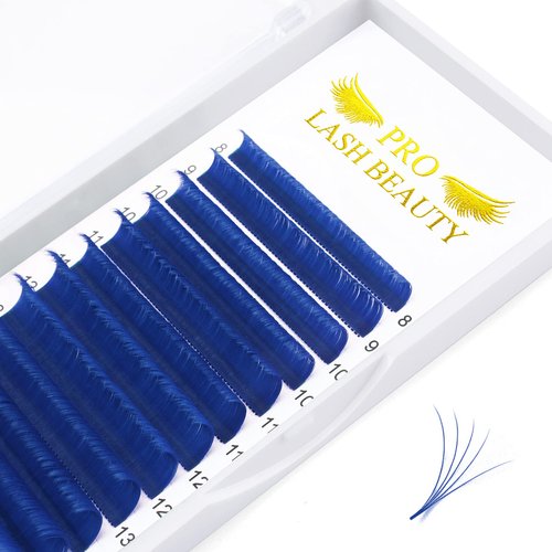 Colored Eyelash Extensions Blue Volume Lash Extensions Easy Fan Lashes D-0.07-20-25 Color Lashes Easy Fan Volume Lashes (Blue-D-0.07,20-25 mix)
