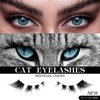 Bershnor 32 Pairs Cat Eye Individual Lashes Wispy Cat Eye Lashes DIY Lash Extensions 256pcs Clusters Lashes 8-16MM Fluffy Volume Eye Eyelashes Clusters