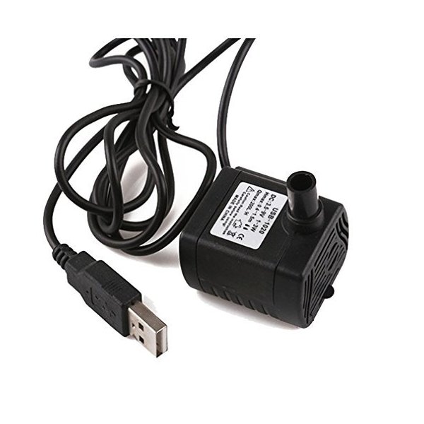 Driew USB Water Pump, Water Pump for Fountains Water Fountain Pump Submersible Water Pump 3W DC 3.5-9V 200L/H Black