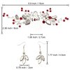 Bridal Crystal Hair Comb and Earrings Set Elegant Bride Wedding Hair Piece Accessories for Women Prom Party Photography (Wine Red)