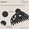 Parcelona French Jardin Black Medium Covered Spring Celluloid Jaw Hair Claw Clip Clamp Clutcher