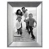 Malden International Designs Marquee Bead Satin Nickel Picture Frame, 5x7, Nickel