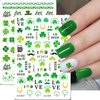 10 Sheets St Patrick’s Day Nail Art Stickers 3D Self-Adhesive Shamrock Nail Decals Green Clover Gold Hat Letters Nail Art Design Irish Nail Stickers for Women Kids Girls Nail Supplies Decorations
