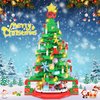 Christmas Tree Building Blocks, Toy Building Sets with LED Light, Compatible with Lego Christmas Tree Building Bricks with Christmas Train, Stocking, Snowflake, Xmas Gifts for Kids Adults Teens