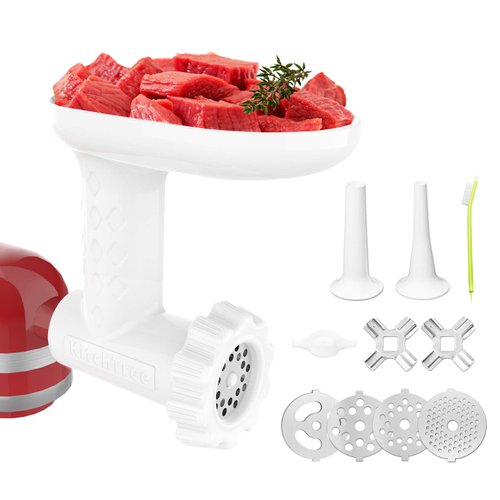 KITCHTREE Meat Grinder Attachment for KitchenAid Stand Mixers Includes Food Grinder Attachment and Sausage Stuffer Attachment