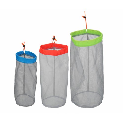 Stuff Sack Set of 3 Lightweight Nylon Mesh Drawstring Storage Bag for Travelling Hiking