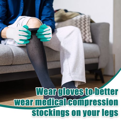 Sureio 3 Pairs Donning Gloves for Compression Stockings Gloves Compression Socks Gloves for Donning Gripping Compression Wear